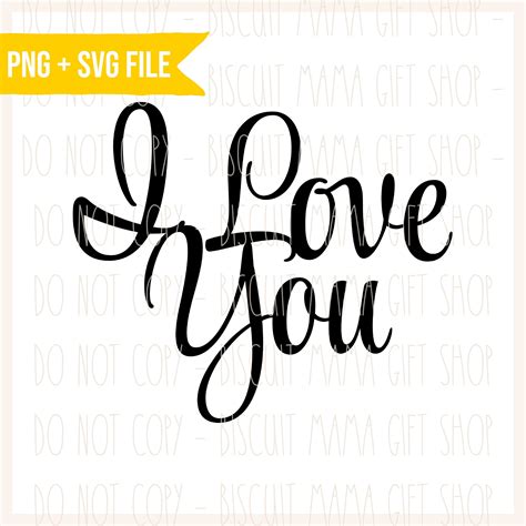 I Love You PNG SVG File Cursive I Love You File - Etsy