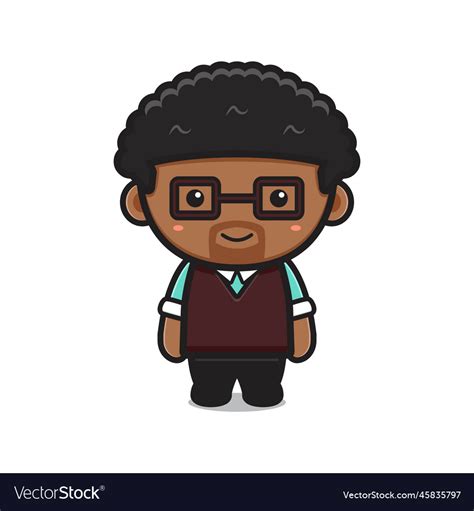 Cute teacher character cartoon icon Royalty Free Vector