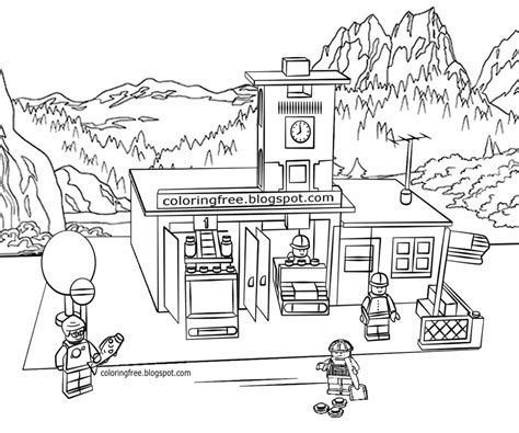 Fire Station Coloring Pages at GetDrawings | Free download