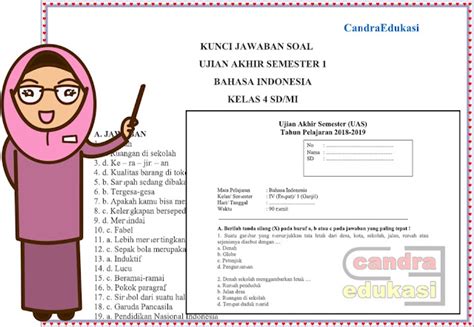 Soal Uas Bahasa Indonesia Kelas 4 Semester 1 Dan Kunci Jawaban