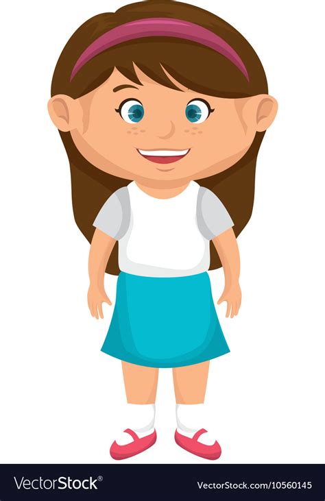 Girl kid cartoon Royalty Free Vector Image - VectorStock