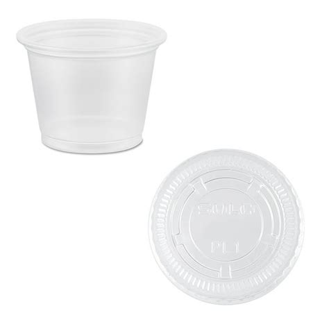 Solo Disposable Plastic 1 Oz Cups With Lids Jello Souffle Portion