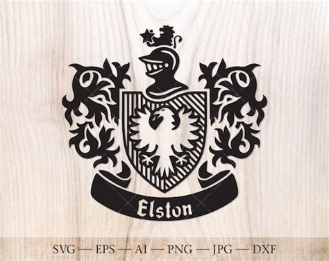 Elston Family Crest. Coat of Arms Svg. Heraldic Shield With | Etsy