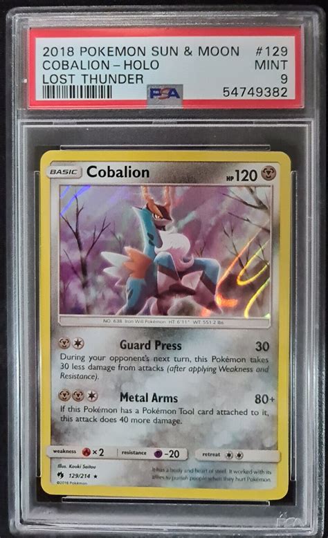 Pokemon Lost Thunder Cobalion Rare Reverse Holo 129 214 Aftermarket