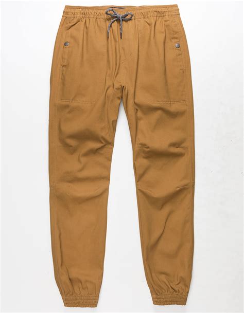 Brooklyn Cloth Twill Pork Chop Pocket Mens Jogger Pants Tobacco Tillys