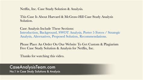 Netflix Inc Case Study Solution Analysis Youtube