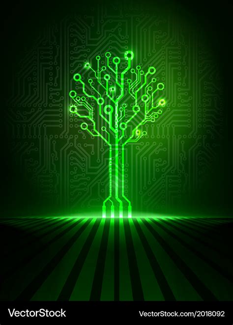 Green Circuit Tree Royalty Free Vector Image Vectorstock