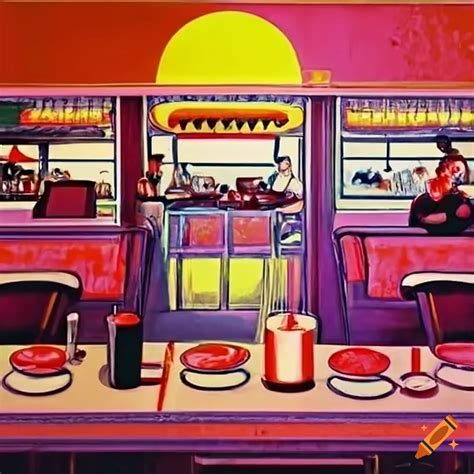 1960s Pop Art Diner Decor On Craiyon