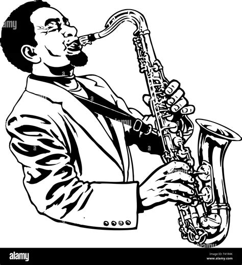 Saxophone Player Vector Illustration Stock Vector Image And Art Alamy