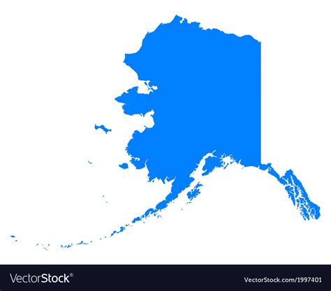 Map Of Alaska Royalty Free Vector Image Vectorstock