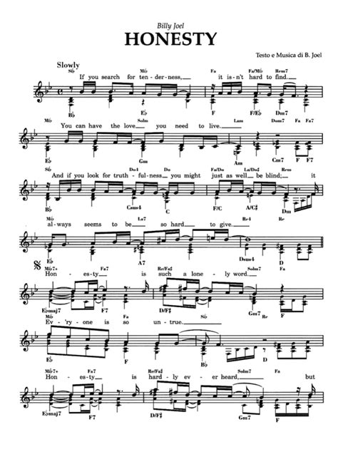 HONESTY Sheet music | Easy Sheet Music