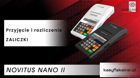 Przyjęcie i rozliczenie zaliczki na kasie fiskalnej Novitus Nano II