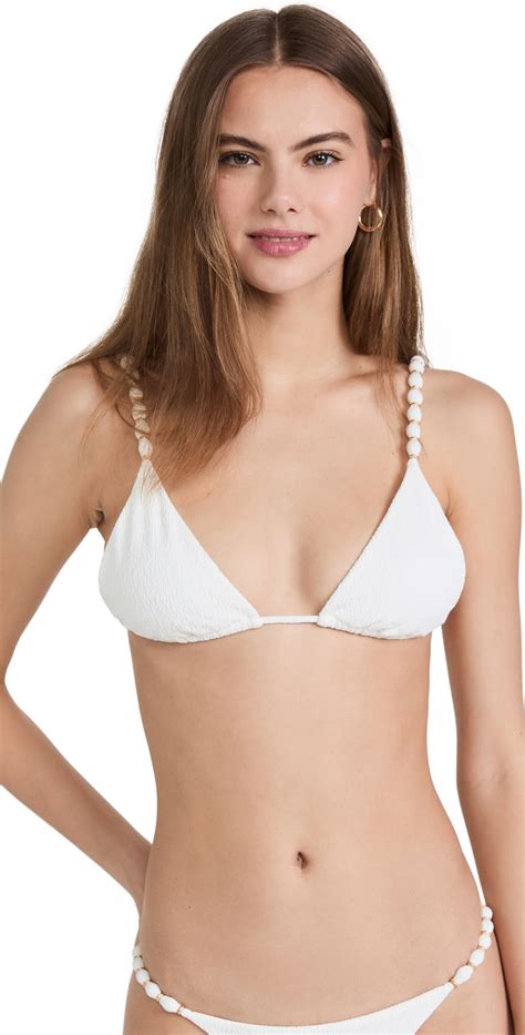 Buy Vix Paula Hermanny Beaded Bikini Top White At 30 Off Editorialist