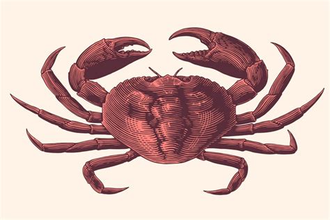 Sea Crab Hand Drawn Illustration Vector 808406