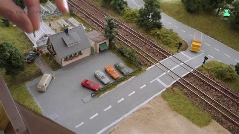 Modellbahn Spur N Teil Bahn Bergang Bauen Auf Modul Tor