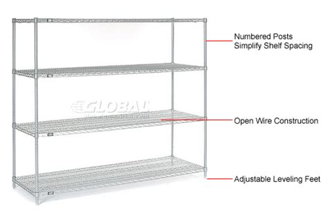 Nexel® Chrome Wire Shelving Starter - 72"W x 30"D x 63"H | 184732 - GLOBALindustrial.com