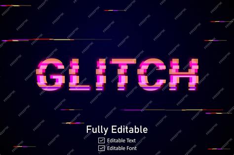 Premium Vector Futuristic Glitch Text Effect For Video Game Text For