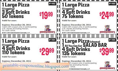 Printable Coupons 2023 Chuck E Cheese Coupons