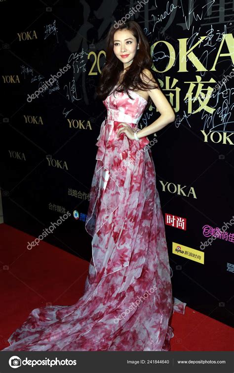 Hong Kong Model Actress Lynn Hung Poses Red Carpet She Stock