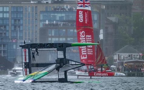 Australia SailGP Team Helmed By Tom Slingsby Capsize During The Second