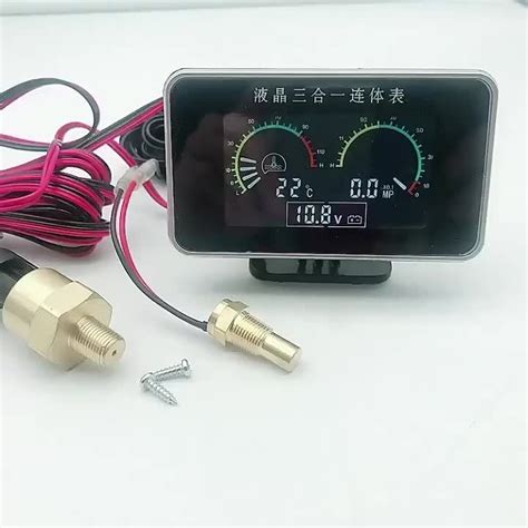 Hd Digital Car Truck Water Temp Gauge Moto Temperature Sensor Voltmeter