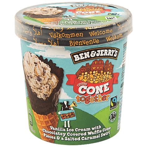 Buy Ben Jerry S Waffle Cone Together Vanilla Ice Cream With Salted