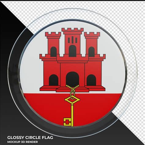 Premium Psd Gibraltar Realistic D Textured Glossy Circle Flag