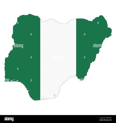 A Nigeria map on white background with clipping path Stock Photo - Alamy