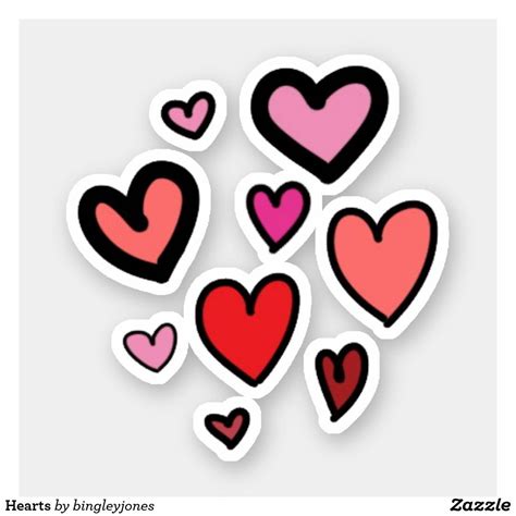 Hearts Sticker Zazzle Heart Stickers Paper Hearts Valentine Stickers