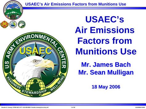 Pdf Usaecs Air Emissions Factors From Munitions Use · Usaecs Air