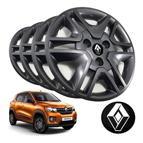 Kit Calota Renault Kwid Life Intense Aro 14 Grafite em Promoção