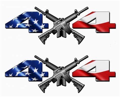 4x4 Truck Side Decals American Flag With AR-15 set of 2 | Etsy