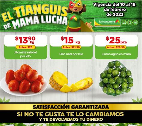 Ofertas Tianguis Bodega Aurrerá en frutas y verduras 10 al 16 de