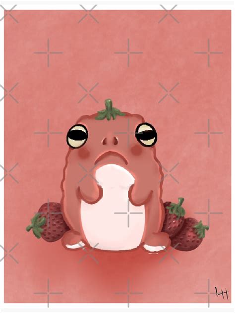 Strawberry Frog Sticker For Sale By Craftyculture09 Redbubble