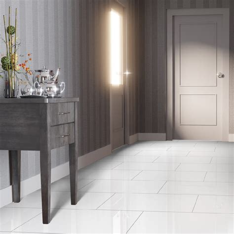 Falquon Flooring High Gloss V Mm White High Gloss Tile Laminate