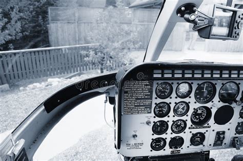 Cockpit View of the Modern Passenger Helicopter Stock Image - Image of ...