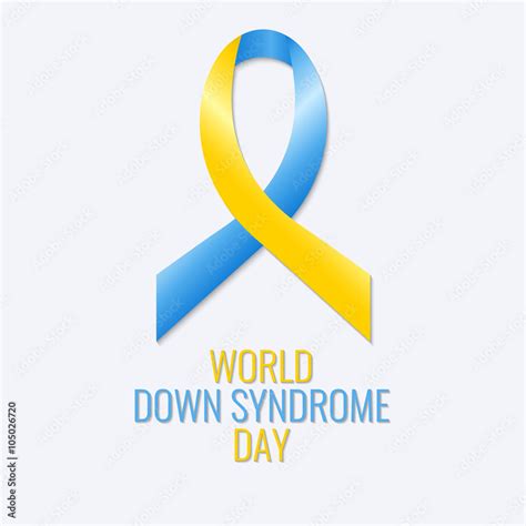 World Down Syndrome Day. Down syndrome awareness sign. Blue and yellow ...