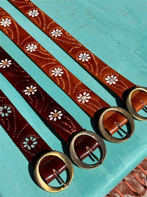 BELT SB0003 DAISY BLUE TAN Naked Gypsy