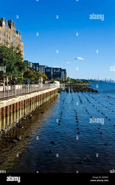 Yonkers, NY - Aug 13, 2022 View of redeveloped Yonkers waterfront ...