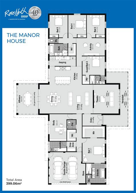 the manor house floor plan is shown