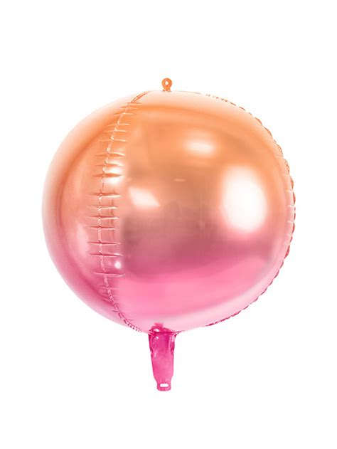 Ballon aluminium rond ombré rose et orange 35 cm Deguise toi achat