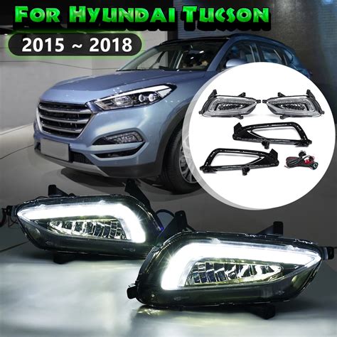 Pair White Led Drl For Hyundai Tucson Daytime