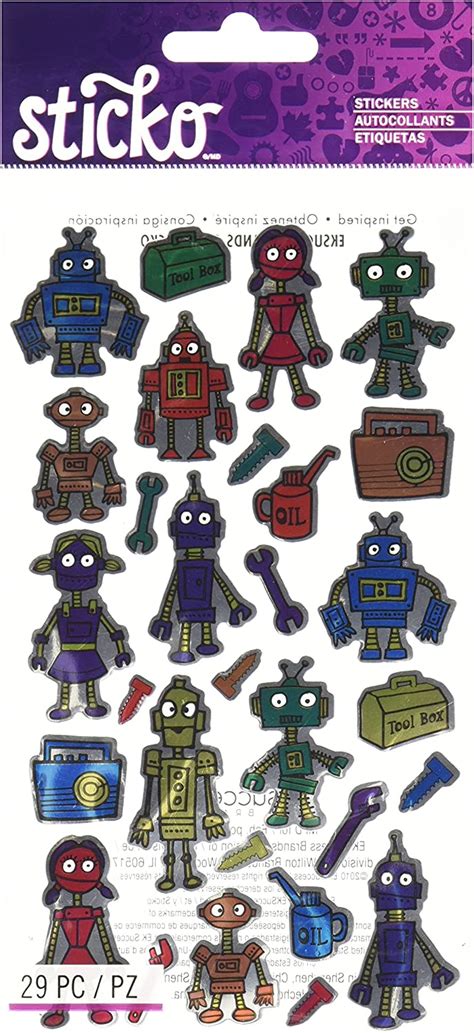 Amazon EK Success Sticko Colorful Robots Stickers