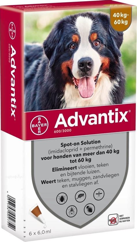 Bayer Advantix Anti Vlooien En Teken Voor Grote Hond Kg Pipetten