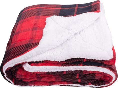 Sochow Sherpa Plaid Fleece Throw Blanket Double Sided Super Soft