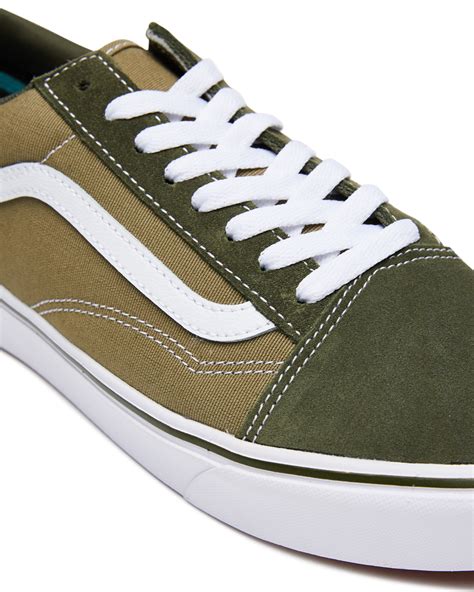 Vans Mens Comfycush Old Skool Shoe Green Surfstitch