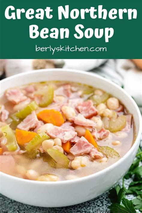 A Simple Great Northern Bean Soup Made With Canned Beans And Flavored