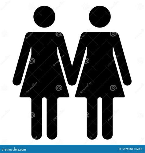 Lesbian Couple Silhouette Vector Illustration Stock Vector