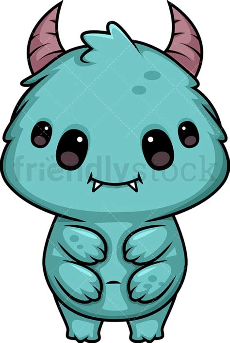 Chibi Kawaii Monster Clipart Cartoon Vector FriendlyStock