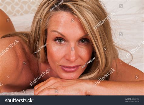 Closeup On Face Beautiful Mature Blonde Stock Photo 83632774 Shutterstock